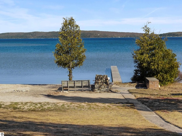 water view featuring a boat dock