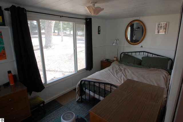 bedroom with multiple windows