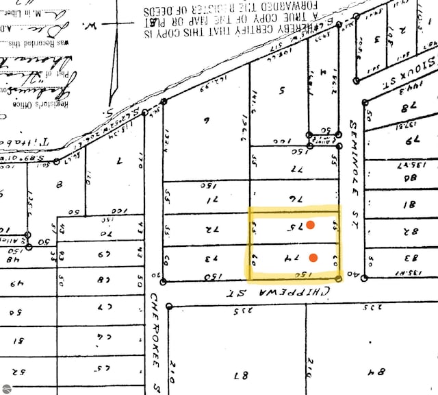 4177 Seminole St, Gladwin, MI 48624 - map showing property parcels