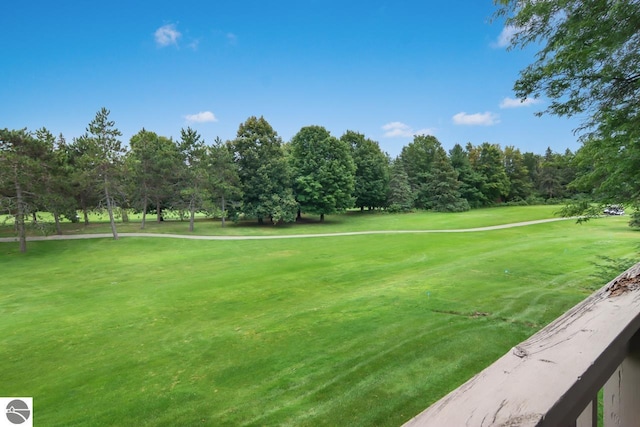 view of community featuring a lawn