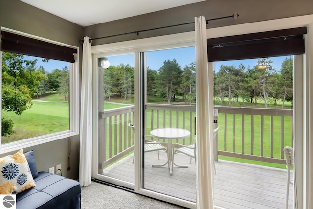 doorway to outside with a healthy amount of sunlight