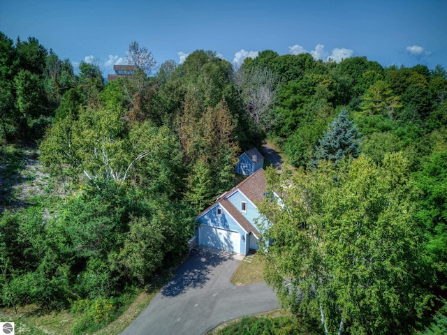 4781 E Golfview Dr, Leland, MI 49654 - aerial view with a forest view