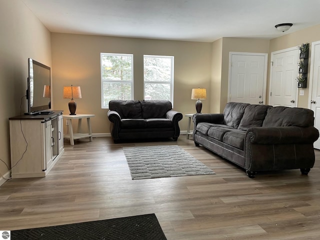 11893 Lillian Lee Dr, Interlochen, MI 49643 - living area with baseboards and light wood-style floors