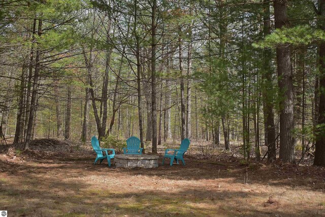 1683 White Oak Dr, Interlochen, MI 49643 - view of yard with an outdoor fire pit