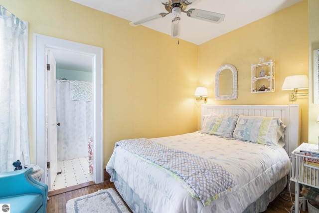 622 Leelanau Ave, Frankfort, MI 49635 - bedroom with wood finished floors and a ceiling fan