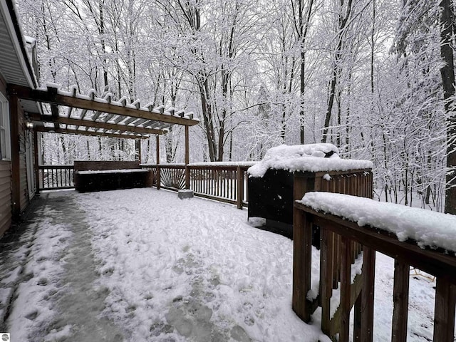 view of yard covered in snow