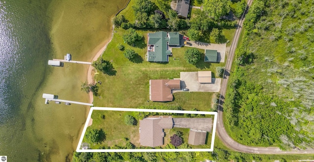 3275 S Sunrise Ln, Lake Leelanau, MI 49653 - aerial view with a water view