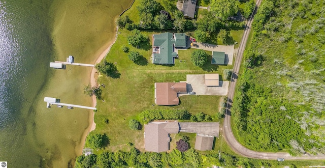 3275 S Sunrise Ln, Lake Leelanau, MI 49653 - drone / aerial view featuring a water view