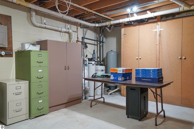 view of unfinished basement