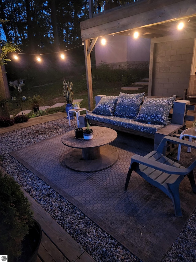 9701 S Lake Station Ave, Lake, MI 48632 - view of patio at night