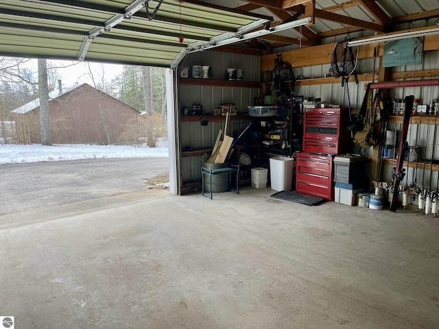 view of garage