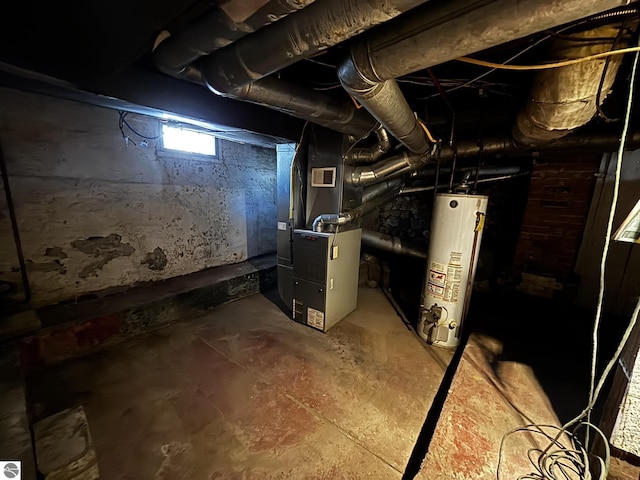 131 E State, Mancelona, MI 49659 - basement with water heater, heating unit, and visible vents