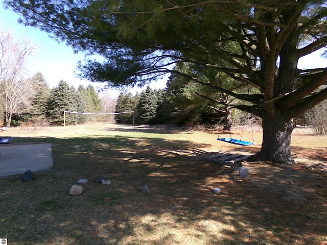 view of yard featuring volleyball court