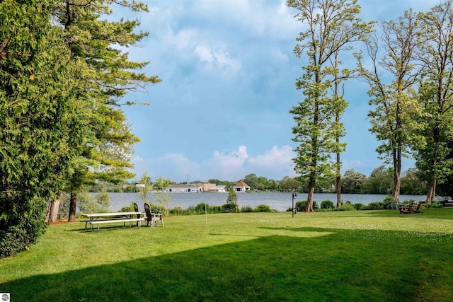 750 Centre Pl Unit 5, Traverse City, MI 49686 - view of community featuring a water view and a yard