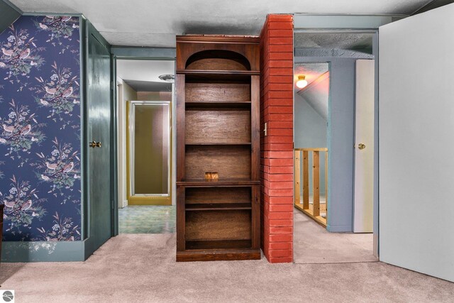 hall featuring carpet floors