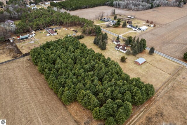 bird's eye view featuring a rural view