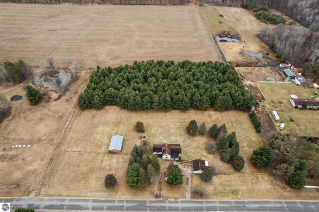bird's eye view featuring a rural view
