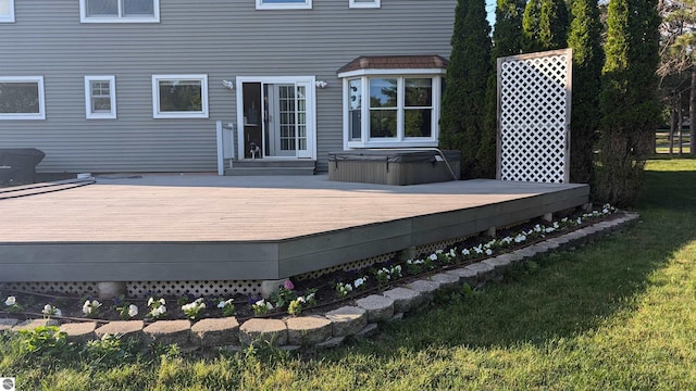 800 Evart St, Cadillac, MI 49601 - deck with a covered hot tub