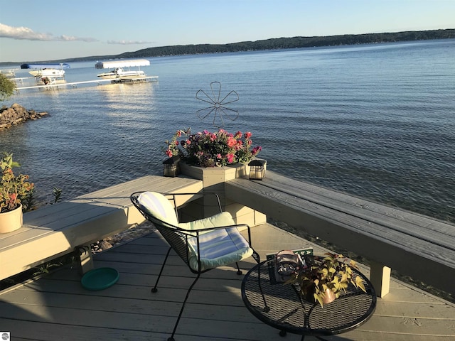 1137 Crystal Dr, Frankfort, MI 49635 - dock area with a water view