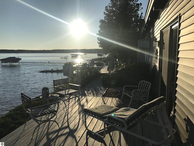 1137 Crystal Dr, Frankfort, MI 49635 - deck with a water view