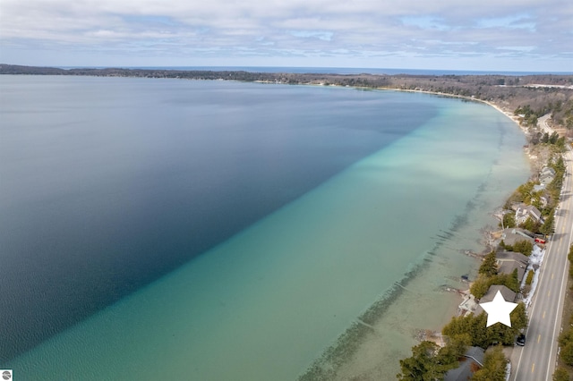 1137 Crystal Dr, Frankfort, MI 49635 - birds eye view of property featuring a water view