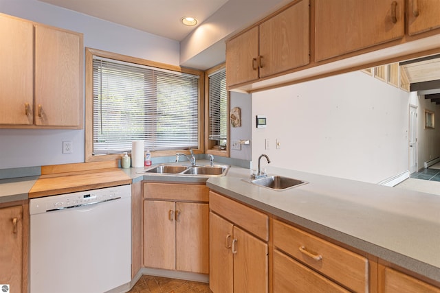 1137 Crystal Dr, Frankfort, MI 49635 - kitchen featuring dishwasher, recessed lighting, a sink, and light countertops