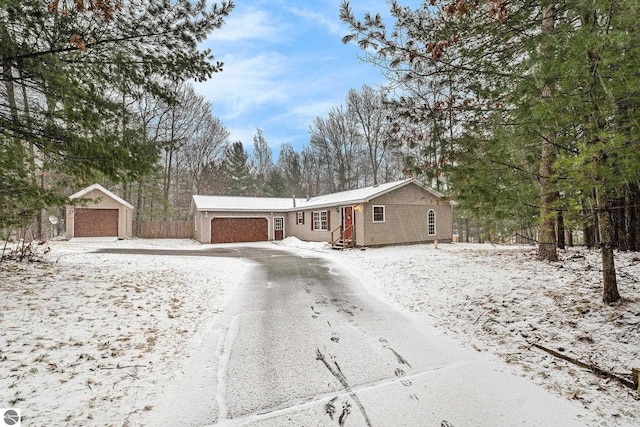 view of front of property with an outbuilding