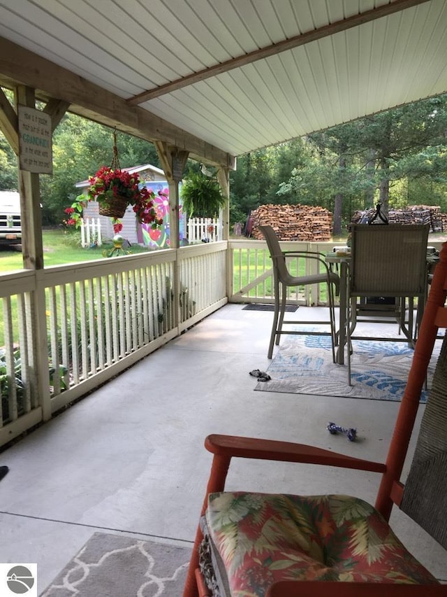 view of patio featuring outdoor dining space