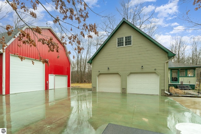view of garage