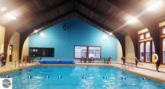 community pool with french doors