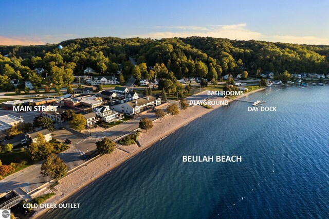 112 N Benzie Blvd, Beulah, MI 49617 - bird's eye view featuring a water view