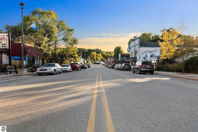 112 N Benzie Blvd, Beulah, MI 49617 - view of road featuring curbs, street lighting, and sidewalks