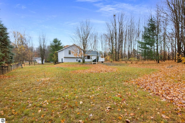 view of yard with fence