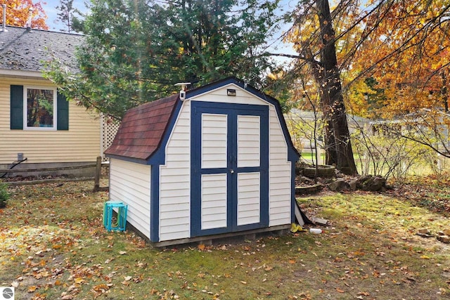 view of shed