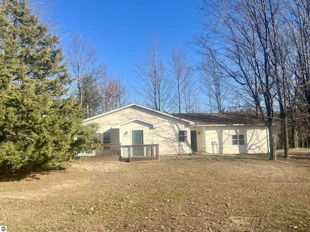 view of front of house featuring a deck