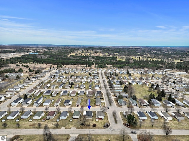 bird's eye view with a residential view