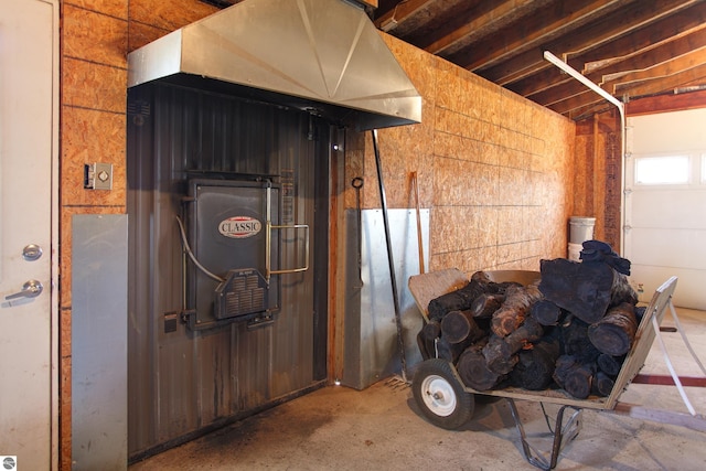 interior space with a garage