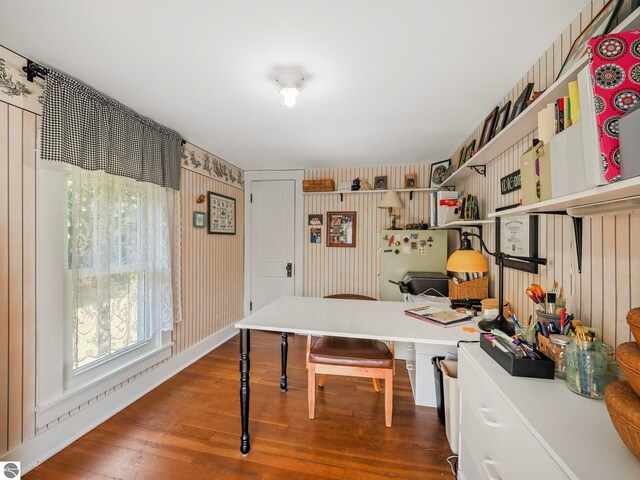 office area featuring wood finished floors