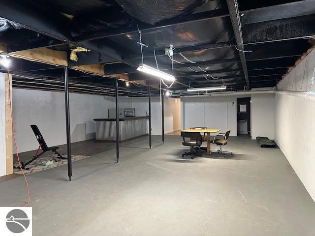 view of unfinished below grade area