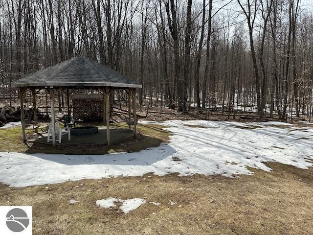 view of yard with a gazebo