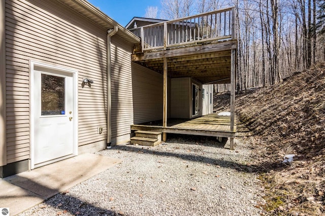 exterior space with a wooden deck