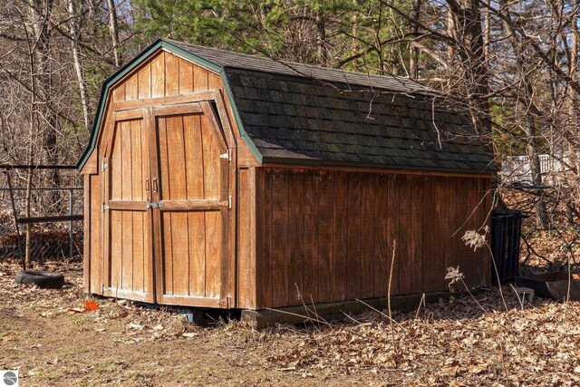 view of shed
