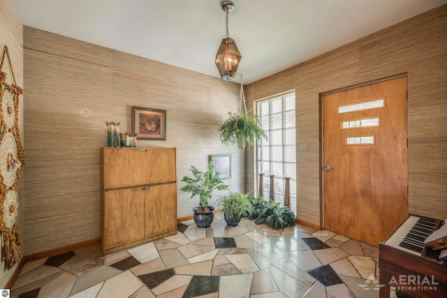 foyer with baseboards