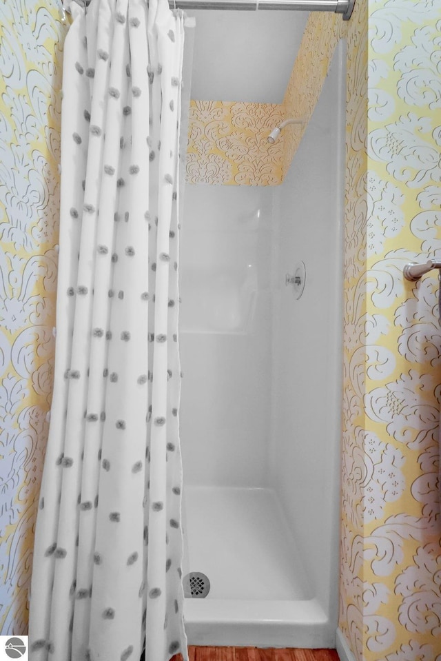 2127 E Timberlane Dr, Traverse City, MI 49686 - full bathroom with a shower with shower curtain