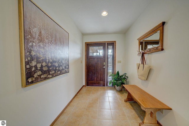 1339 Killdeer Ln, Kingsley, MI 49649 - foyer entrance with light tile patterned floors, baseboards, and recessed lighting