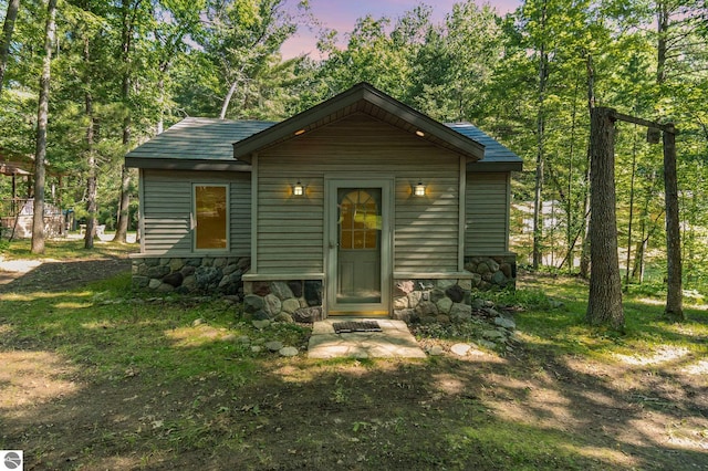 view of front of house featuring stone siding