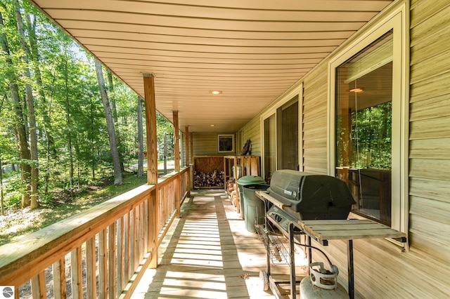 deck featuring area for grilling