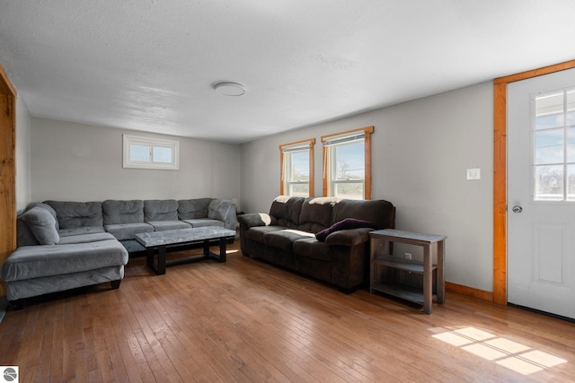 living area featuring light wood-style flooring