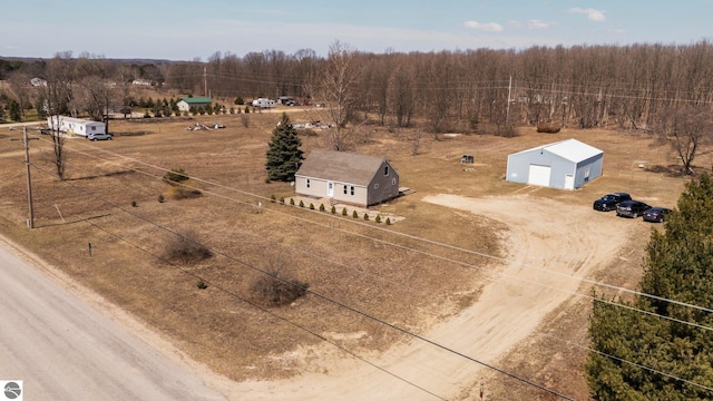 drone / aerial view with a rural view
