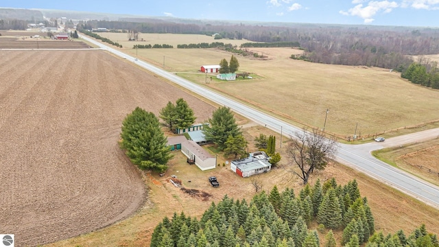 drone / aerial view featuring a rural view